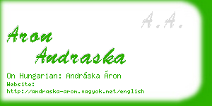 aron andraska business card